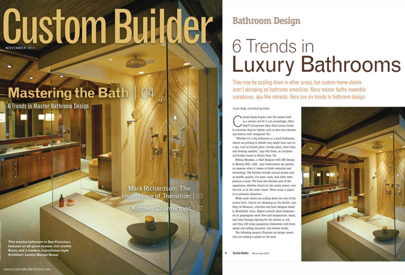 Landry Design Group Lands Cover of Custom Builder Nov. 2011